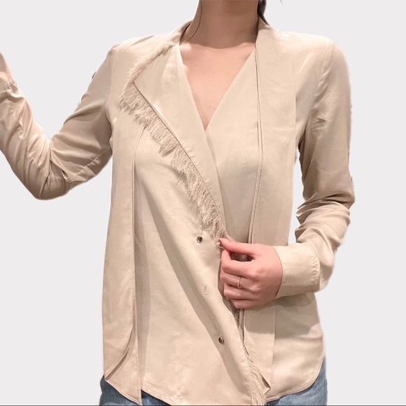 ANN TAYLOR BLOUSE WITH FRONT RIBBON AND TASSEL - Picture 2 of 5